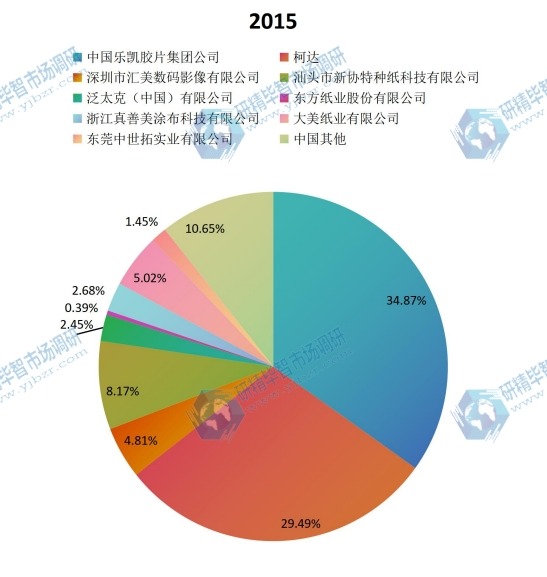 中國2015年主流企業(yè)產(chǎn)量市場份額