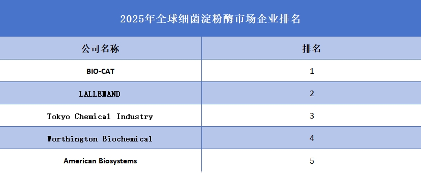 2025年全球細菌淀粉酶企業(yè)排名